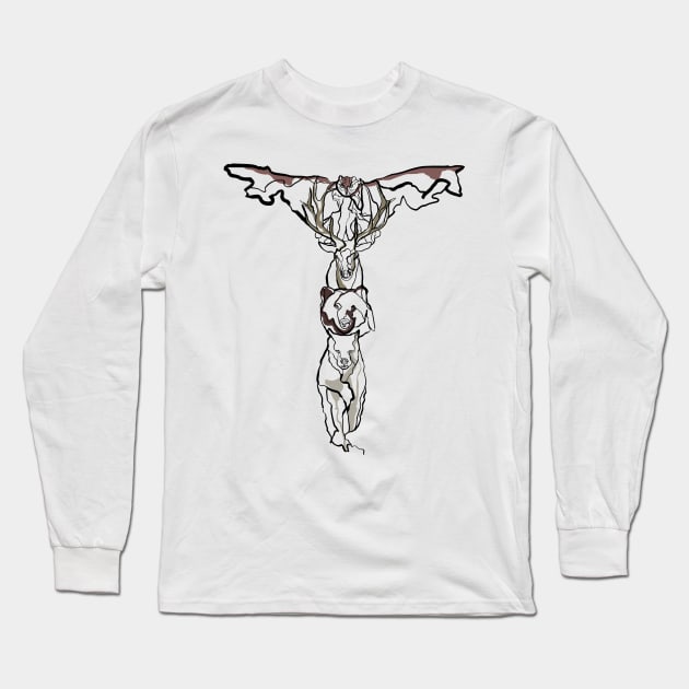 Single Line - Totem Long Sleeve T-Shirt by MaxencePierrard